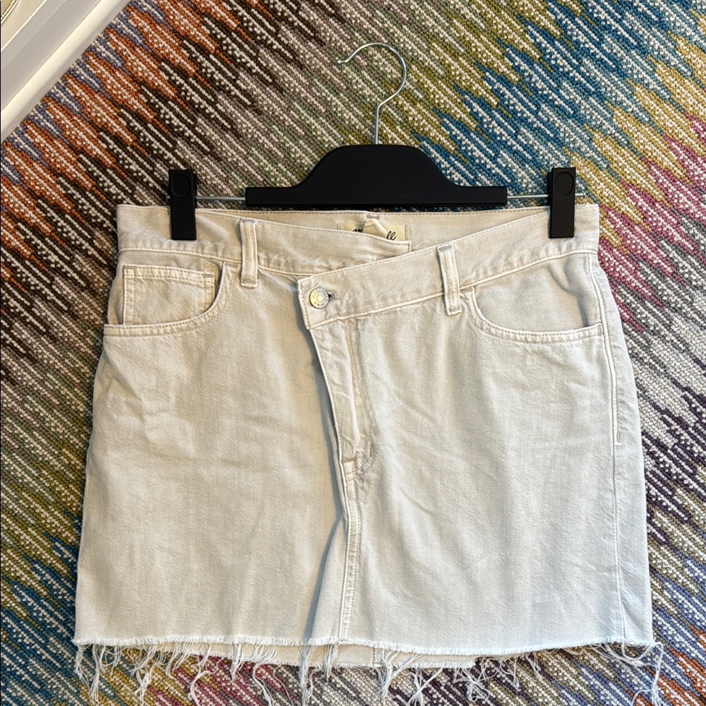 Madewell Gray Criss cross jean skirt size 27